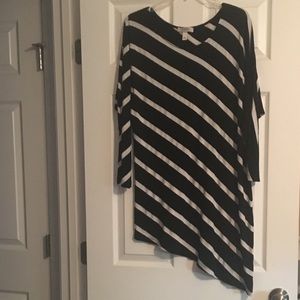 Black and white striped dress